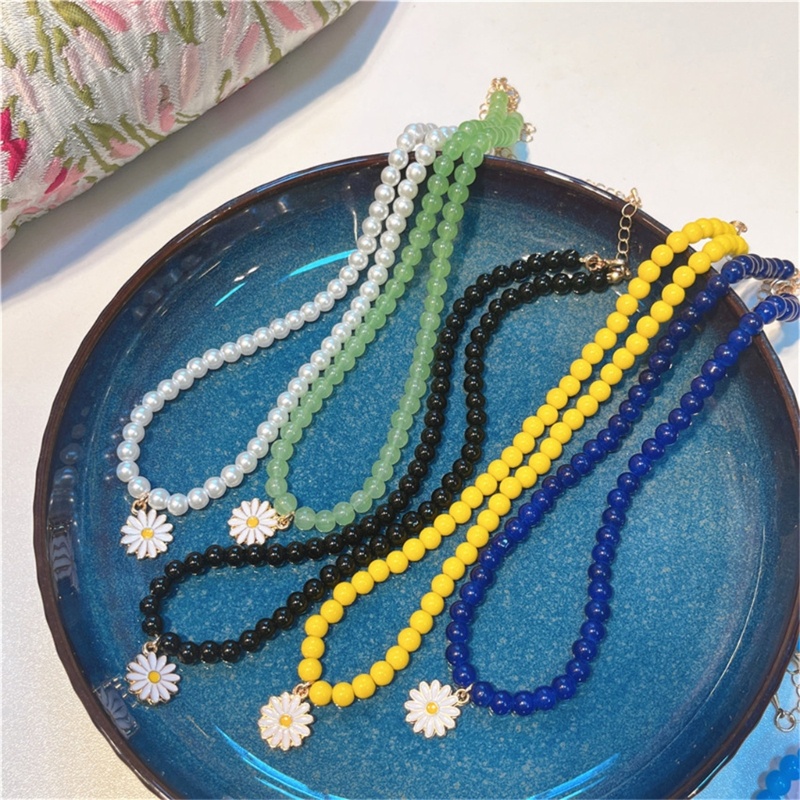 Vòng cổ Mặt Hoa Cúc Đính Pha Lê Dễ Thương