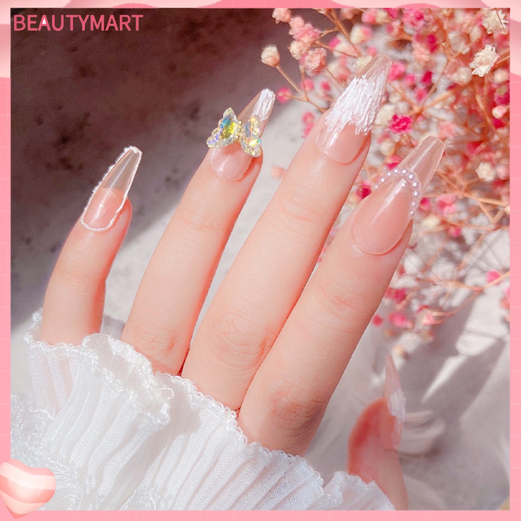 Bộ 10 Phụ Kiện Trang Trí Móng Tay Hình Bướm 3D Lấp Lánh Sang Trọng