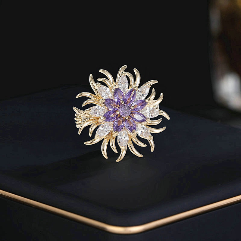 Trâm Cài Áo Hình Hoa Đính Đá Zircon Cỡ Nhỏ Thời Trang Cho Nữ