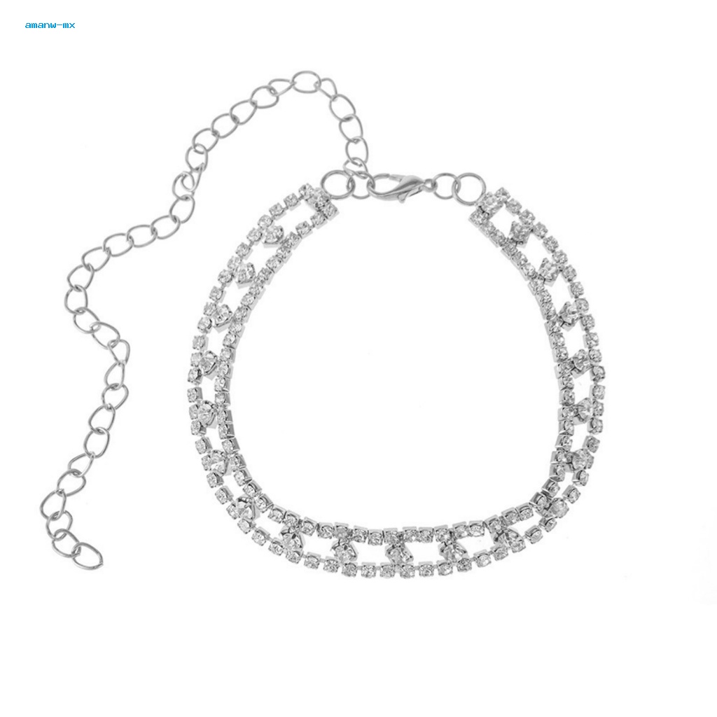 1 Lắc Chân Không Phai Màu Đính Đá Lấp Lánh Có Thể Điều Chỉnh Kích Thước