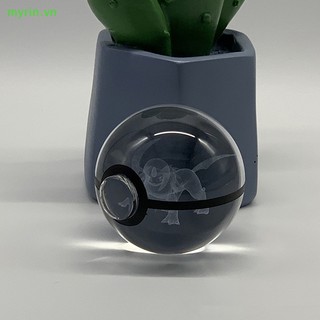Đồ Chơi Quả Cầu Pha Lê Pokemon 3D Có Đèn LED