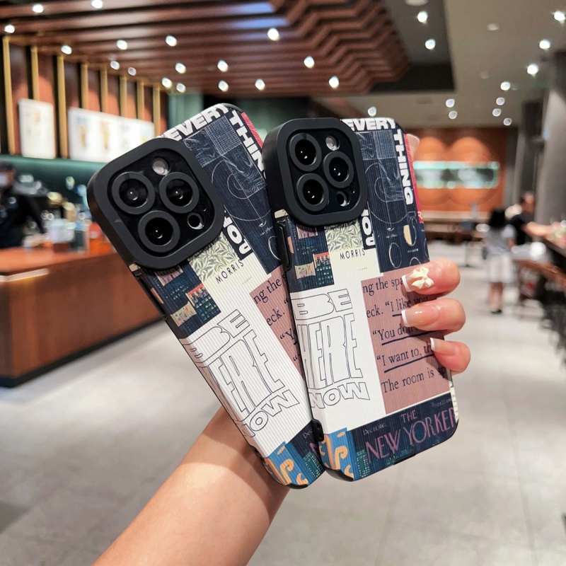 Ốp Điện Thoại TPU Mềm Kết Cấu Da Chống Trượt Chống Sốc Cho iPhone 14 Pro Max 13 12 11 Pro X XS XR 7 8 Plus SE Sự Bảo Vệ