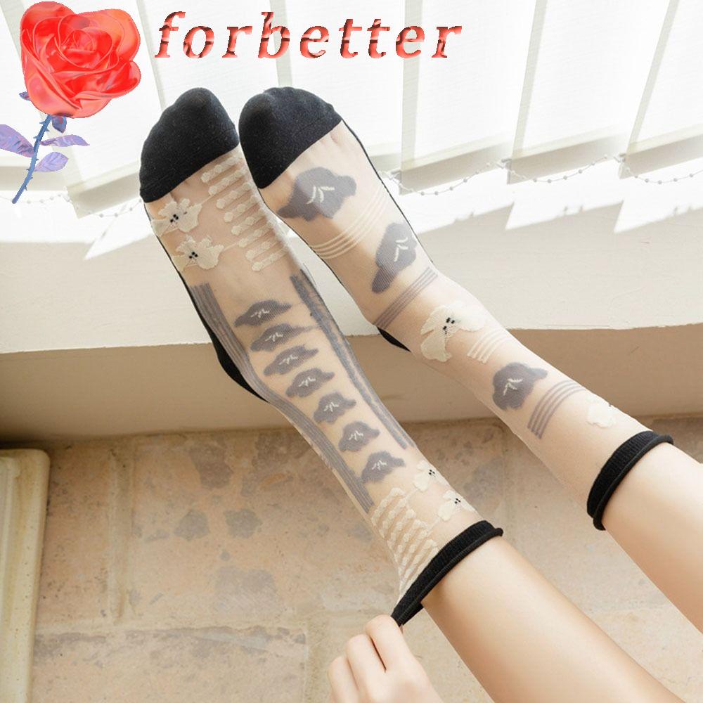 Vớ Lưới Trong Suốt Phối Họa Tiết Hoa Phong Cách Nhật Bản Thời Trang Mùa Hè Cho Nữ