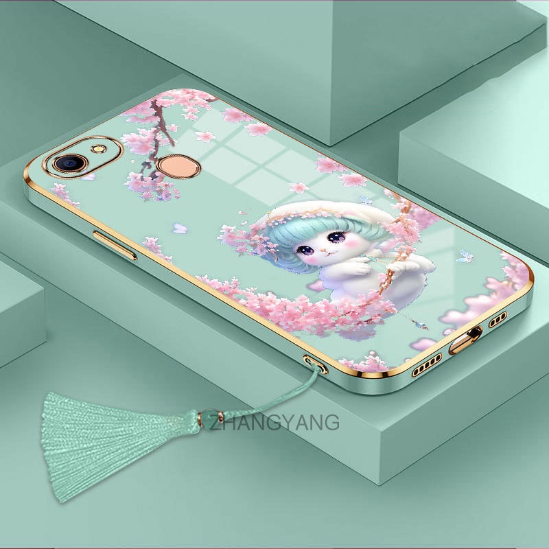 Ốp Điện Thoại TPU Mềm Họa Tiết Hoa Dễ Thương Có Dây Đeo Cho oppo f5 oppo f7