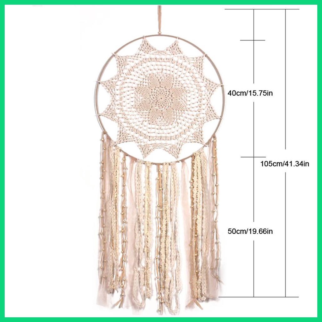 Vòng Bắt Giấc Mơ Phối Ren Tua Rua Phong Cách Bohemian Dùng Trang Trí Phòng Ngủ Cho Nữ