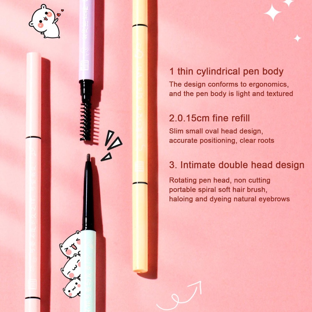 Bút Chì Kẻ Lông Mày Hai Đầu 5 Màu Khaki V7P0 Lâu Trôi Chống Thấm Nước