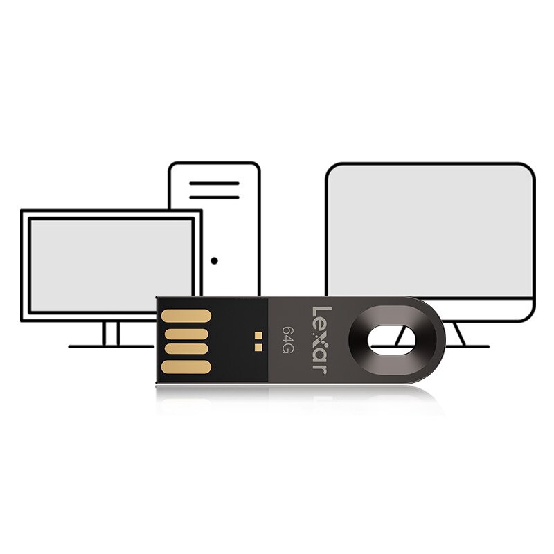 Ổ Đĩa Flash USB 64GB Bằng Kim Loại Siêu Mỏng Màu Đen Cho PC / Mac