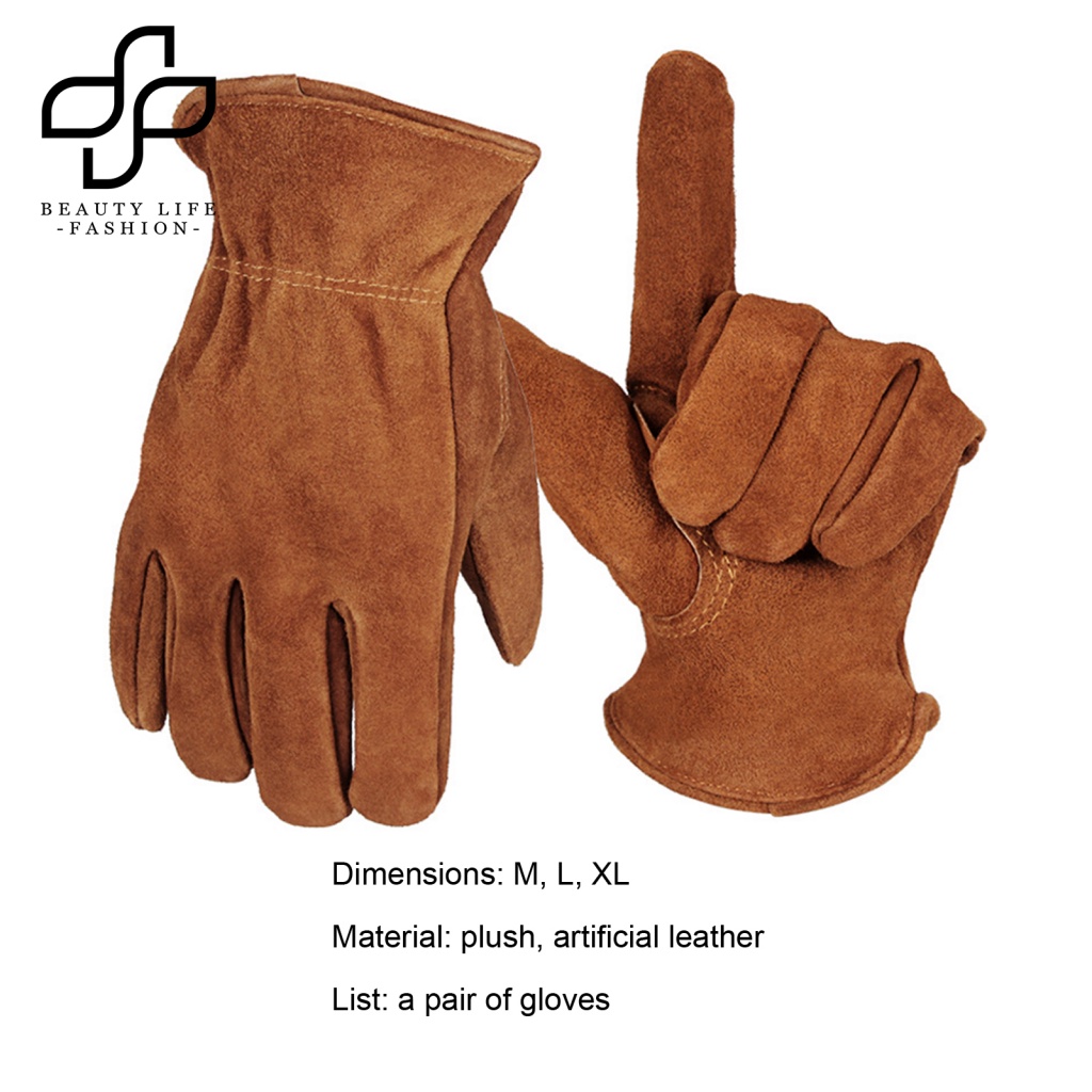 1 Đôi Găng Tay Da Giả Chống Lạnh Chống Rơi Cách Nhiệt Màu Trơn Thời Trang Cho Nam