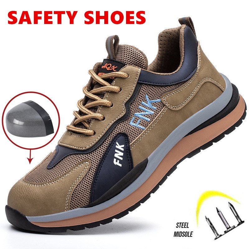 Hàng Có Sẵn Giày Dệt Kim Thoáng Khí Gọn Nhẹ An Toàn Chống Đánh Lửa Chống Bỏng Thoáng Khí Bảo Vệ Mũi Thép Giày Bảo Hộ Lao Động