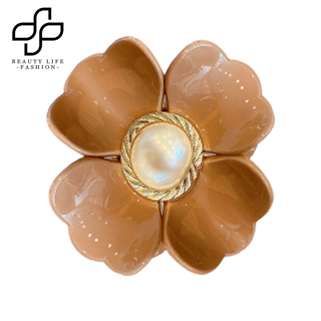 Kẹp Tóc Càng Cua Đính Ngọc Trai Giả Bằng Nhựa Màu Sắc Tươi Sáng