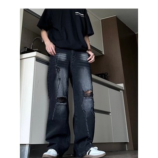 Quần Jeans Nam Ống Rộng Phong Cách Retro