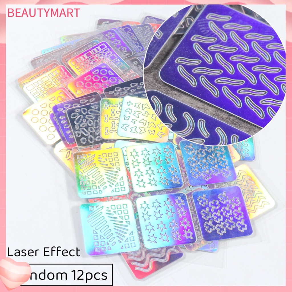 Set 24 Khuôn Vinyl Nhiều Họa Tiết Dùng Trang Trí Móng Nghệ Thuật Cho Nữ