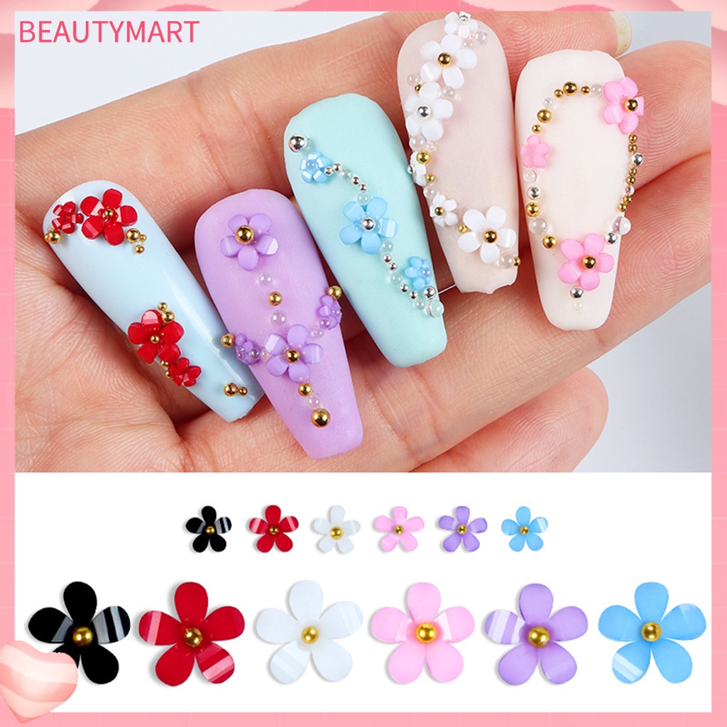 Hộp 6 Ngăn Đựng Hoa Trang Trí Móng Tay Nghệ Thuật Bằng Nhựa Resin Nhỏ Gọn Sành Điệu