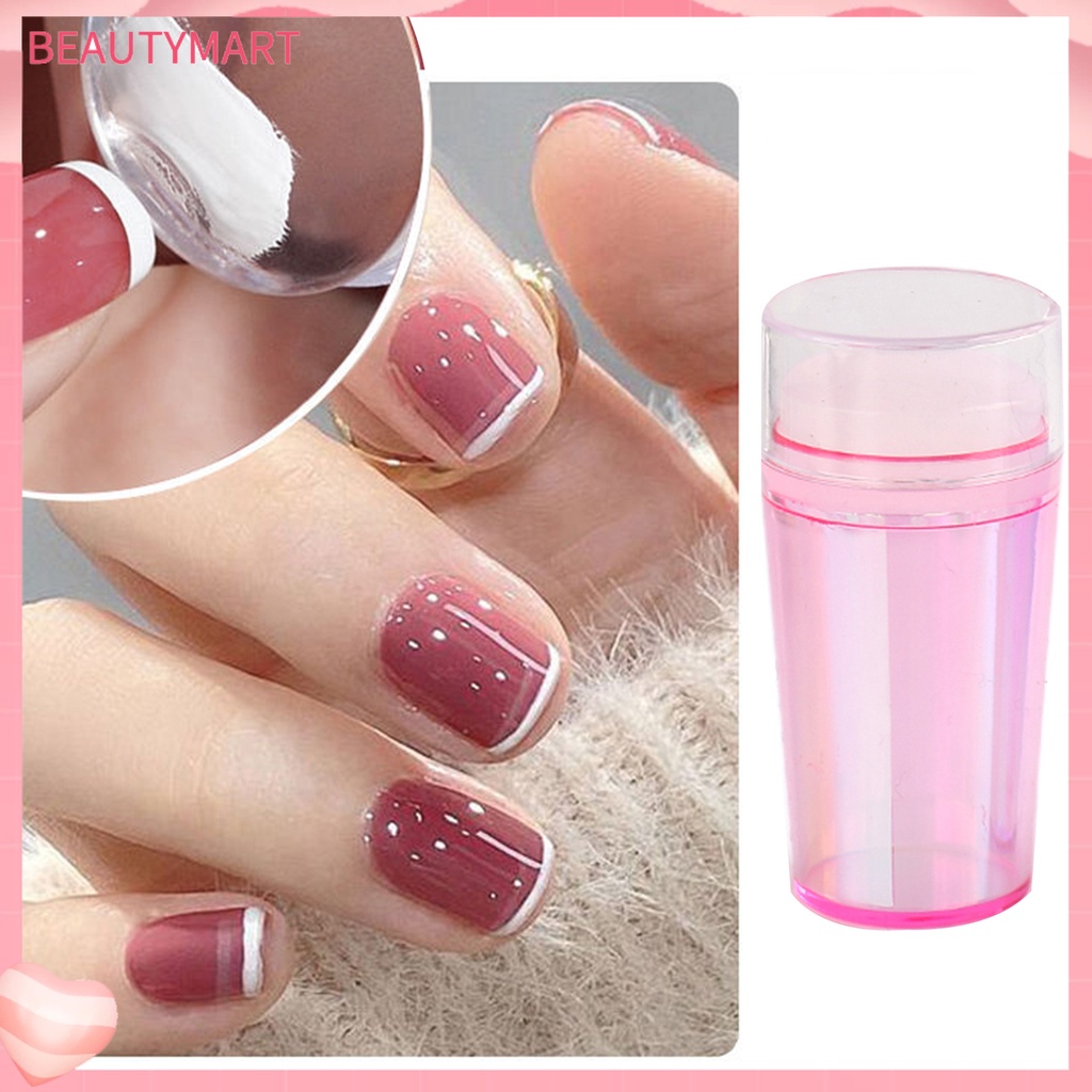 1 Bộ Dụng Cụ In Hình Móng Tay Bằng Silicon Hình Tròn Trong Suốt Tái Sử Dụng Được Không Biến Dạng