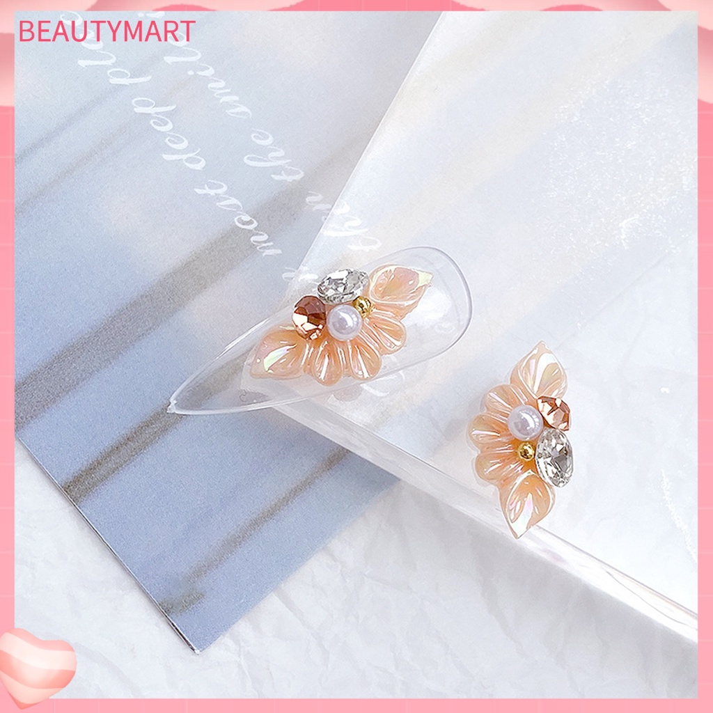 Set 10 Phụ Kiện Trang Trí Móng Tay Hình Bông Hoa 3D Màu Sắc Sống Động