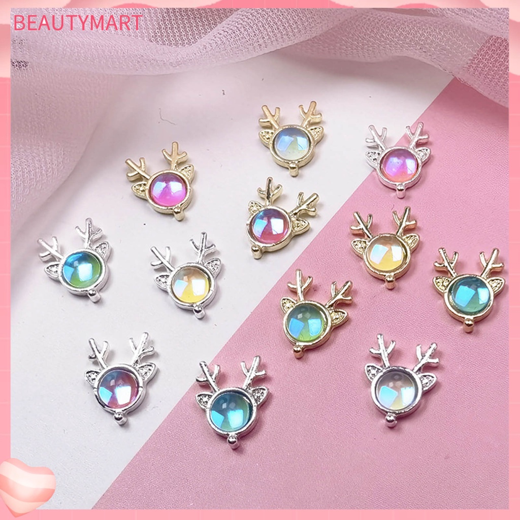 Set 10 Phụ Kiện Trang Trí Móng Tay 3D Hình Sừng Hươu Cho Nữ