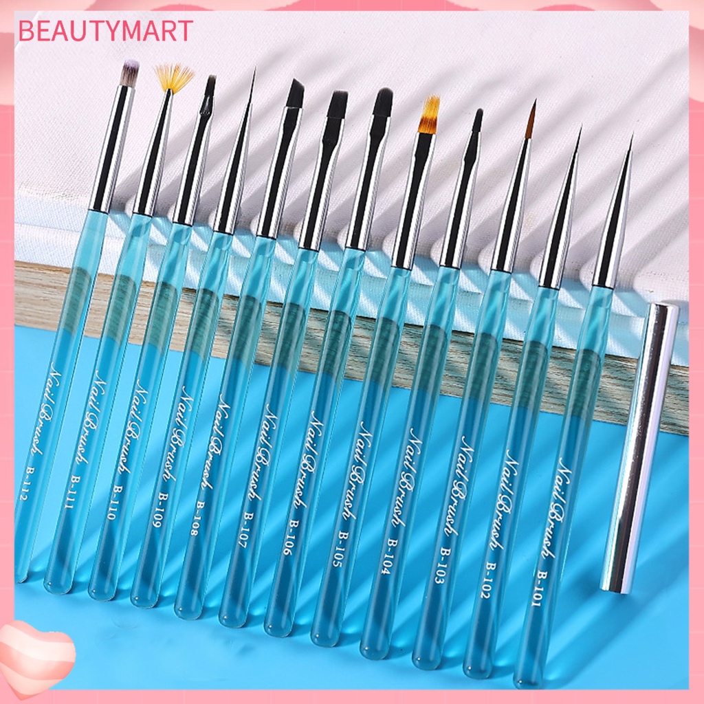 1 Bộ Cọ Vẽ Móng Tay Bằng Nhựa Lông Mềm Siêu Nhẹ Chống Chảy Xệ Có Thể Tái Sử Dụng