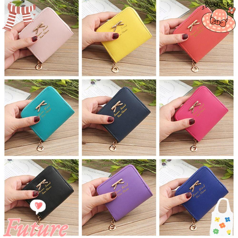 Ví Cầm Tay Mini Đính Nơ Có Khóa Kéo Thời Trang