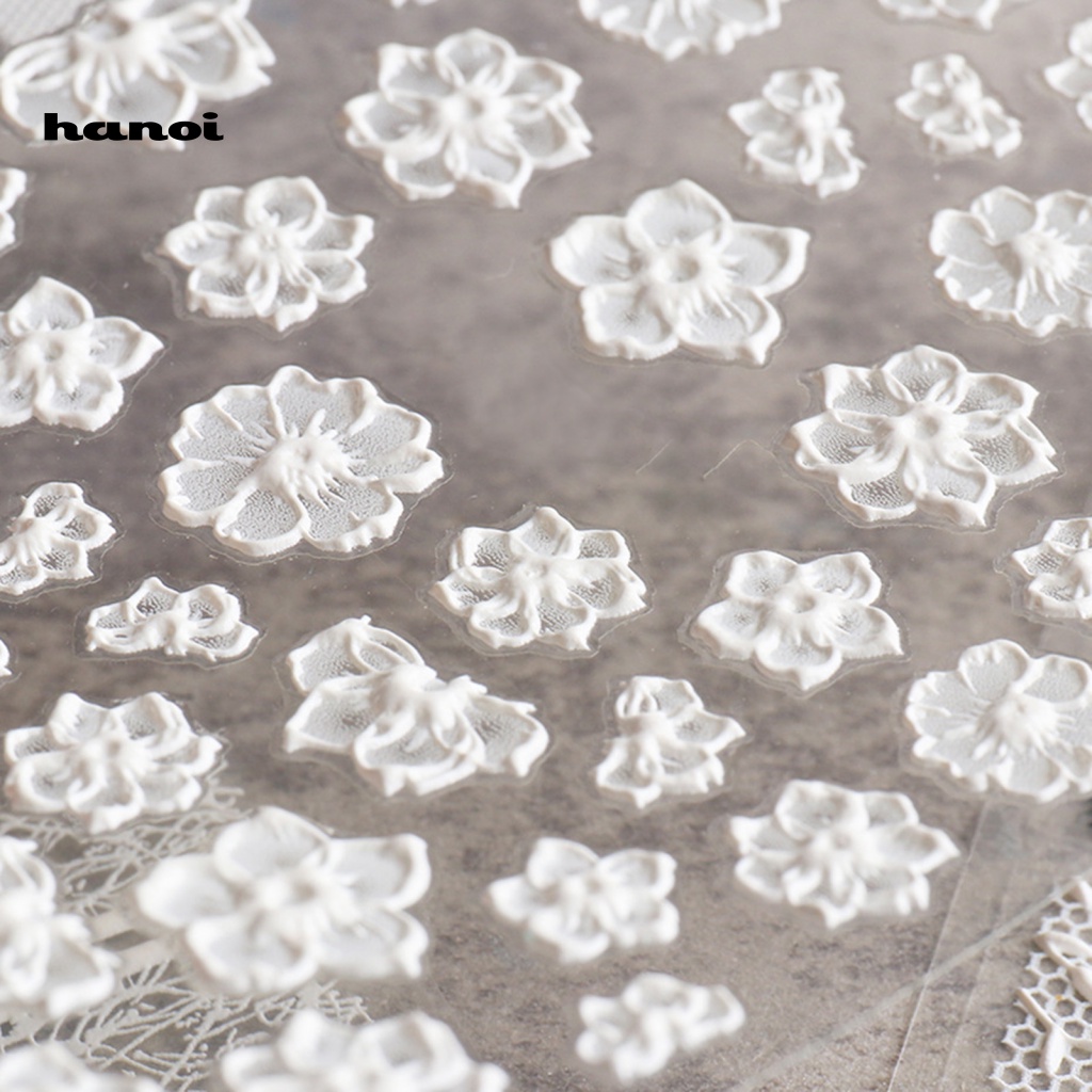 Miếng Dán Trang Trí Móng Tay Tự Nhiên Dập Nổi Họa Tiết Ren Hoa Lưng Siêu Mỏng Dành Cho Nữ