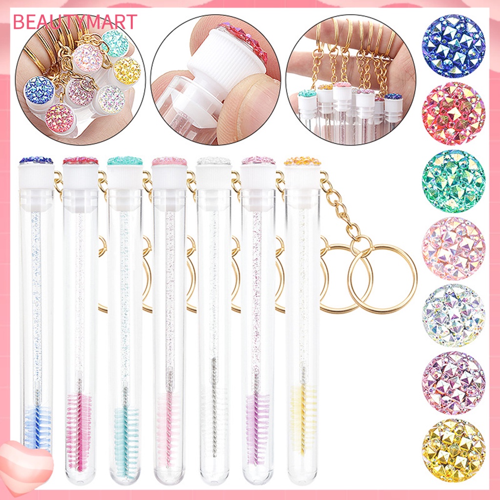 1 Bộ Cọ Chải Lông Mi Bằng Nhựa Đính Đá Pha Lê Nhân Tạo Với Khóa Cài Thời Trang Dành Cho Bạn Nữ