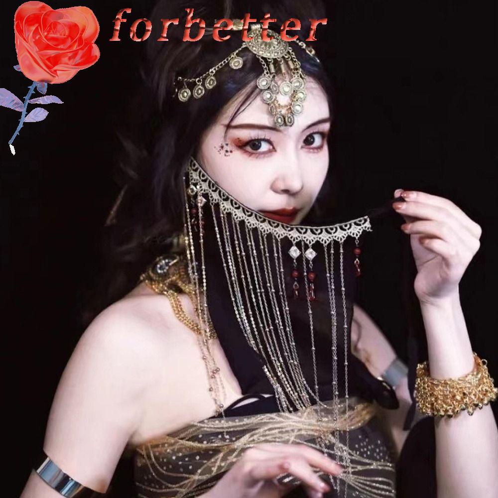 Forbetter Mạng Che Mặt Chống Tia Cực Tím Phối Tua Rua Phong Cách Hanfu Trung Hoa Cổ Điển Dùng Khi Nhảy Múa