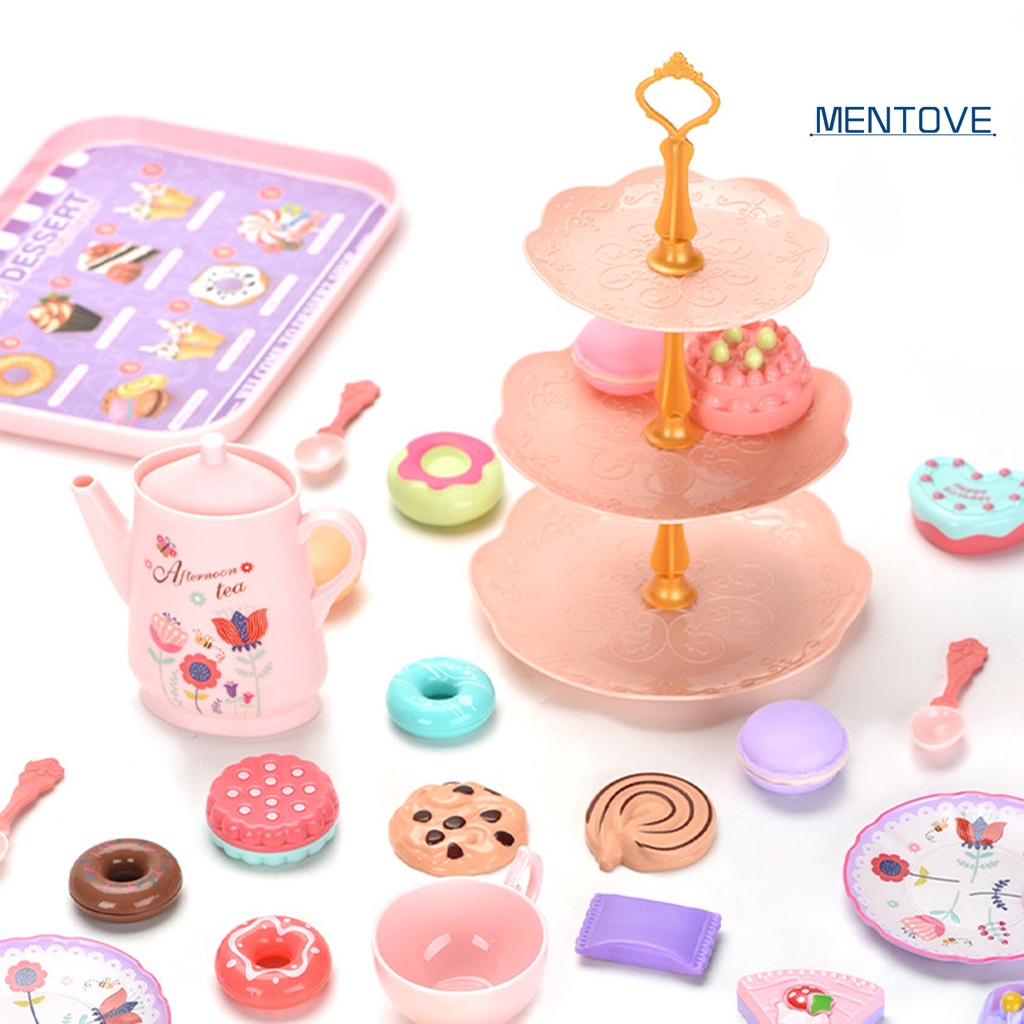 Set 35 Món Đồ Chơi Mô Phỏng Vali + Khay Đựng Ấm Trà + Khay Trưng Bày Bằng ABS Có Thể Tháo Rời Cho Bé Gái