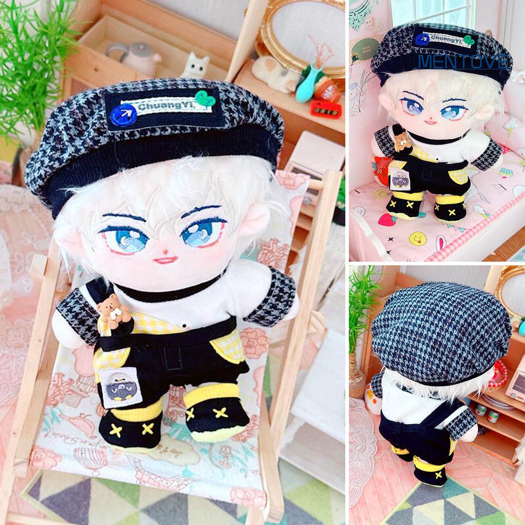 1 Set Áo Thun Và Quần Yếm 20cm Dễ Thương Cho Búp Bê