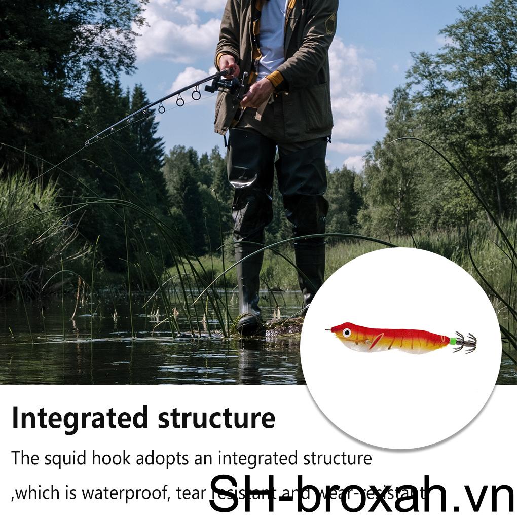 Mồi Câu Cá Giả Hình Tôm Bằng Nhựa Carbon Chống Nước Phát Sáng