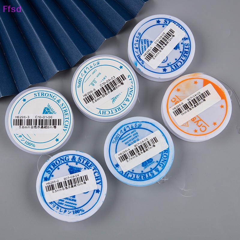 Cuộn Dây Làm Trang Sức Co Giãn Trong Suốt Màu Trắng 0.4-1mm 12-5M DIY