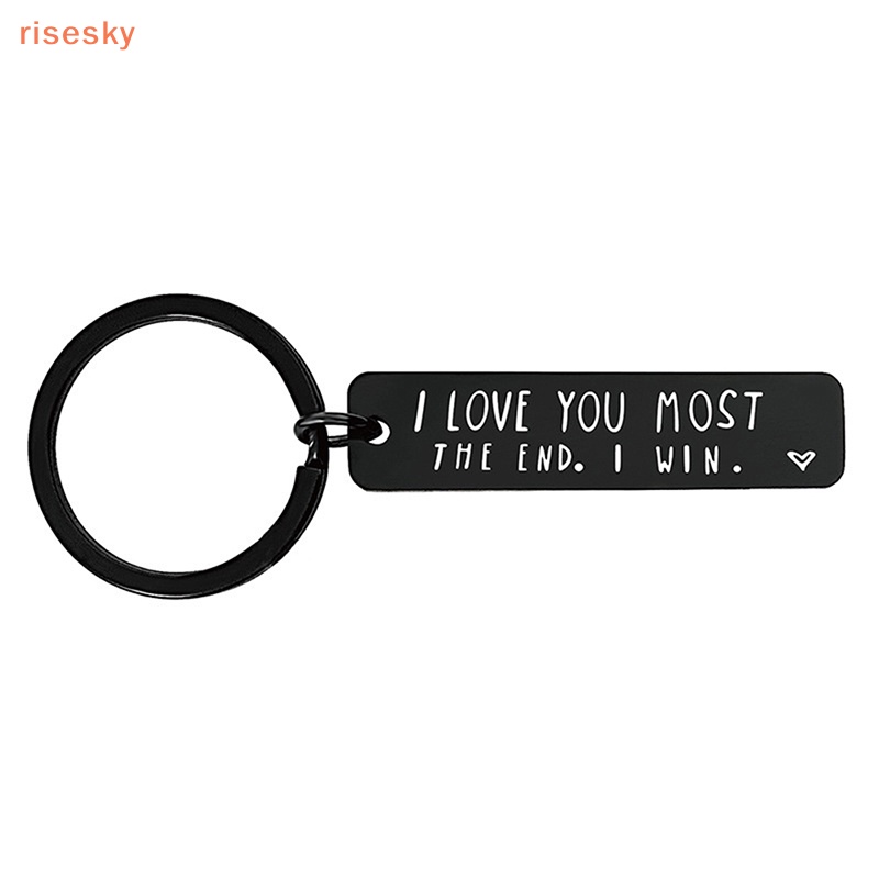 Móc Khóa In Chữ His I Love You More The End I Win BFF Boyfriend Husband Wife Dễ Thương