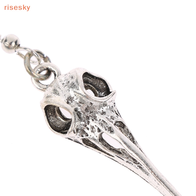 [risesky] Bông Tai Hình Đầu Lâu Chim Phong Cách Gothic Punk