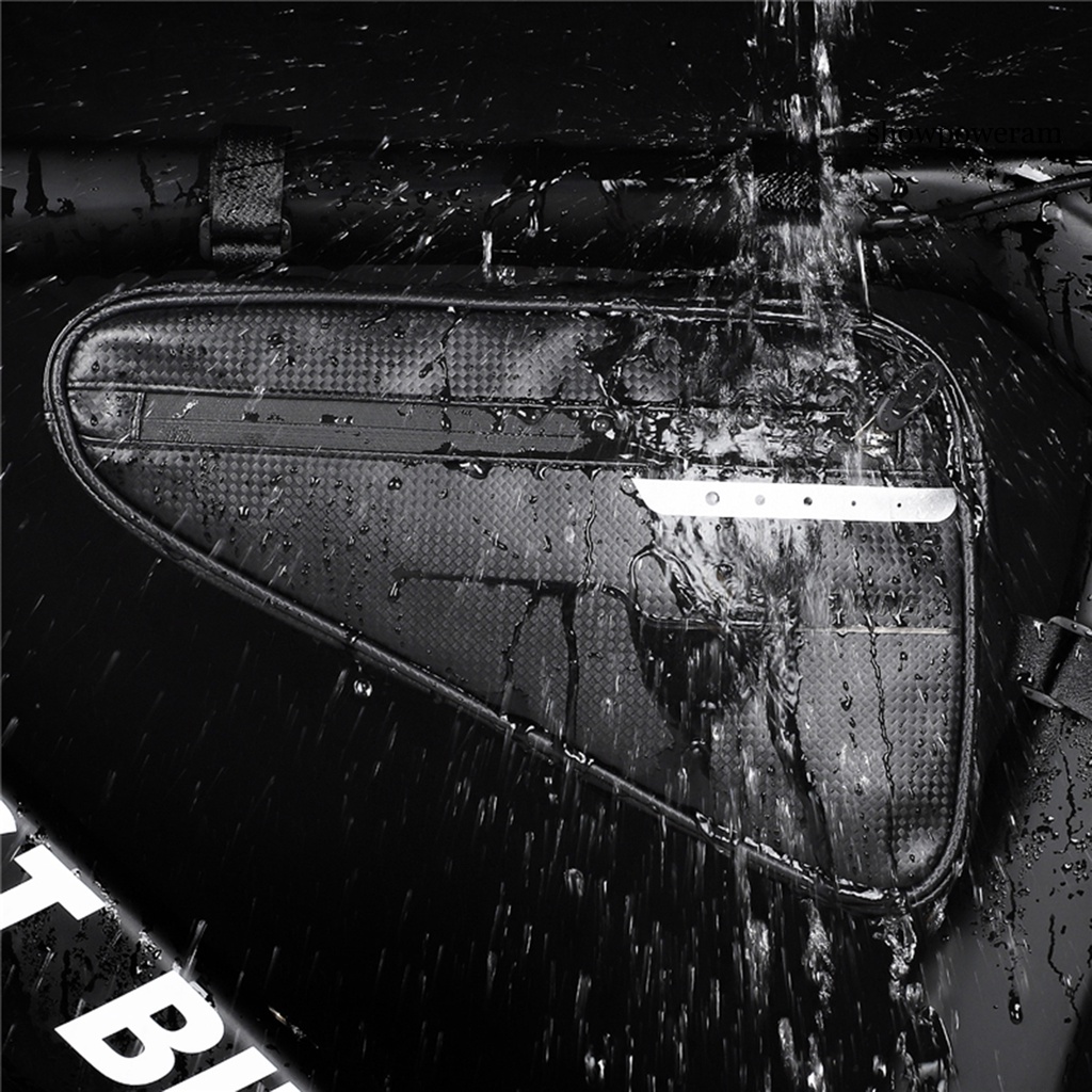 Túi Hình Tam Giác Giả Da Chống Va Chạm Dung Tích Lớn 1.7L Gắn Khung Xe Đạp