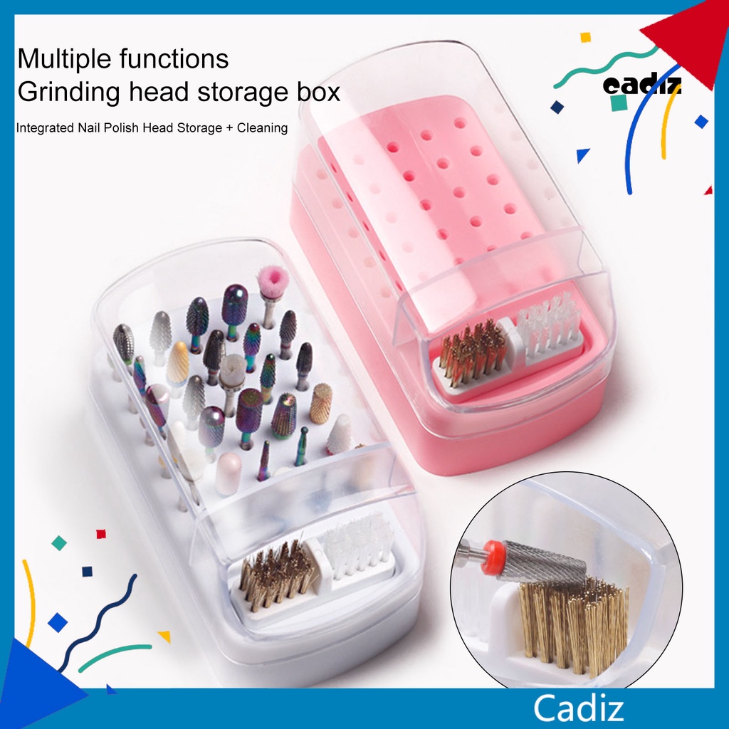 Giá Đỡ Mũi Khoan Móng Tay 30 Ngăn Chống Bụi Có Thể Giặt Lại Tiện Dụng