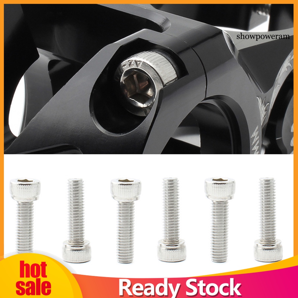 Bộ 6 Ốc Vít Gắn Tay Lái Xe Đạp Bằng Thép Không Gỉ M5x18mm