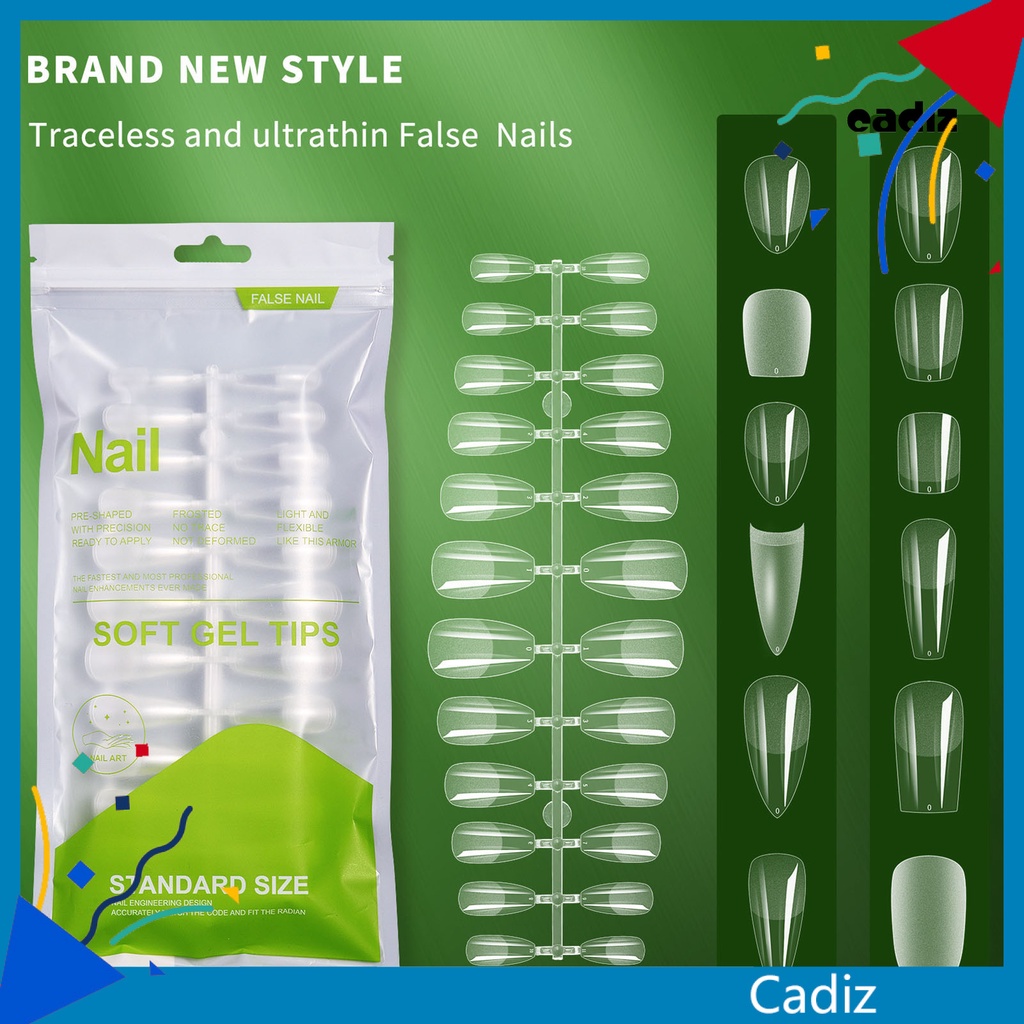 Bộ 120 Móng Tay Giả Bằng Nhựa Trong Suốt Nhiều Hình Dạng Có Thể Tháo Rời DIY