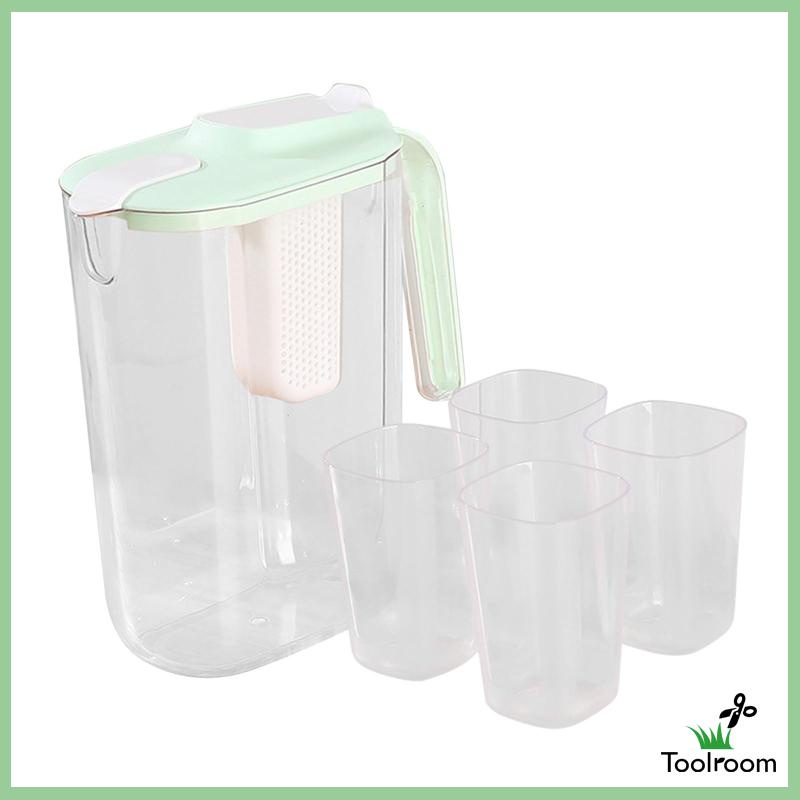 Bình Đựng Trà / Cà Phê Kín Khí Trong Suốt Kèm 4 Cốc