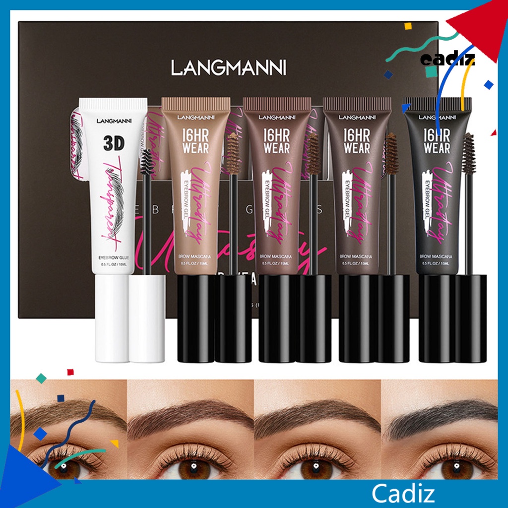 Bộ 5 Gel Nhuộm Lông Mày 1.2g Chống Nước Lâu Trôi Mau Khô Không Lem Chống Mồ Hôi Giúp Làm Dày Lông Mi Dành Cho Bạn Nữ