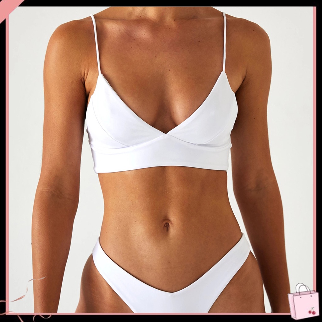 Bộ Đồ Bơi Bikini Hai Mảnh Lưng Cao Có Mút Đệm Quyến Rũ Dành Cho Nữ