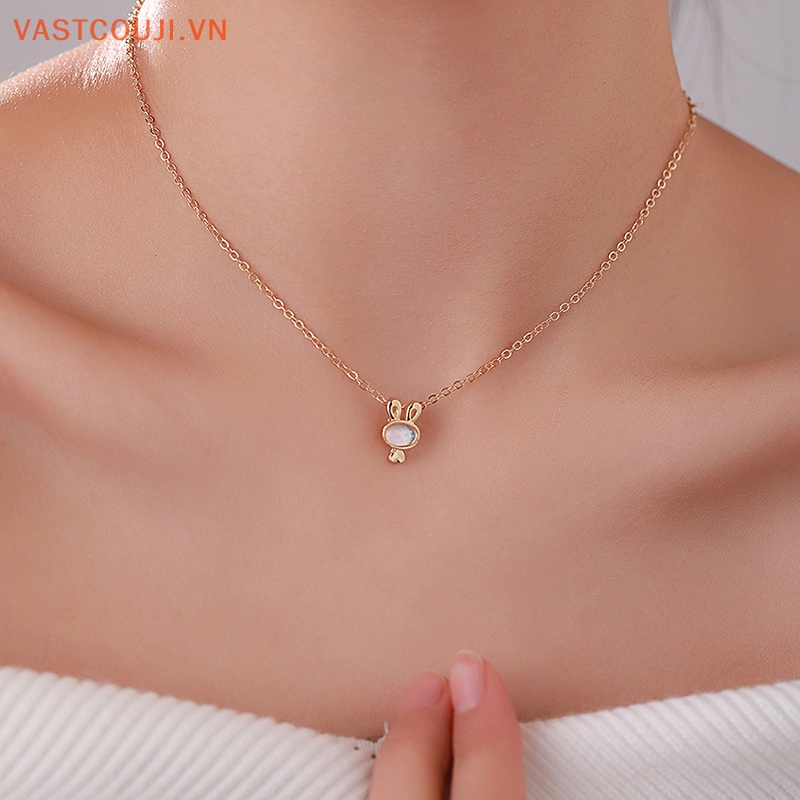 Vòng Cổ Tua Rua Một Lớp Hình Thỏ Màu Vàng Kim Phong Cách Âu Mỹ Đơn Giản Thời Trang Cho Nữ