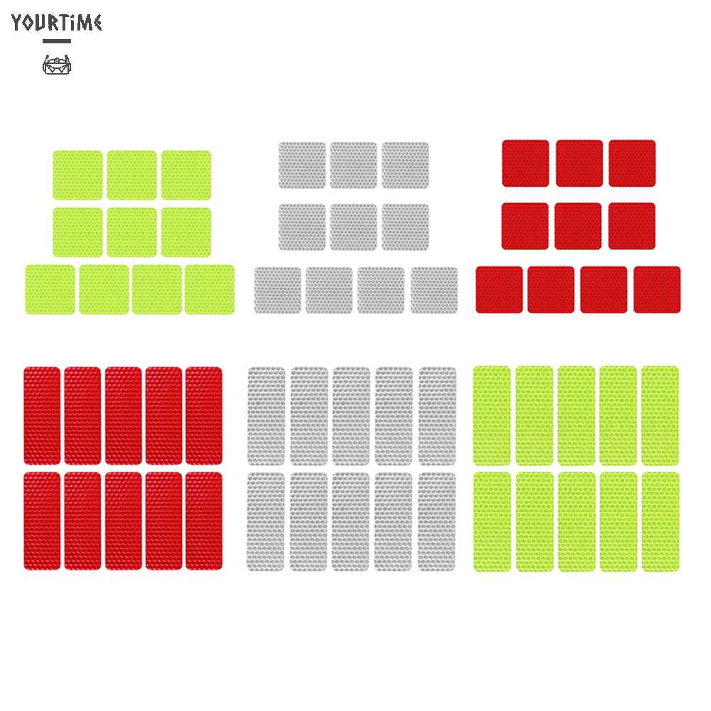 Bộ 10 Miếng Dán Phản Quang Cảnh Báo Bằng PVC Trang Trí Xe Hơi