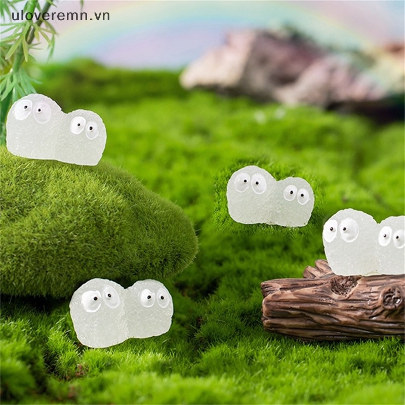 Bộ 2 Đồ trang trí Búp Bê Hoạt Hình Mini Màu Đen Phát Sáng Dùng Trang Trí Tiểu Cảnh