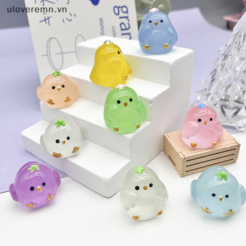 Đồ Chơi Chú Gà Mập Mạp Bằng Nhựa Resin Phát Sáng Dễ Thương Trang Trí Tiểu Cảnh DIY
