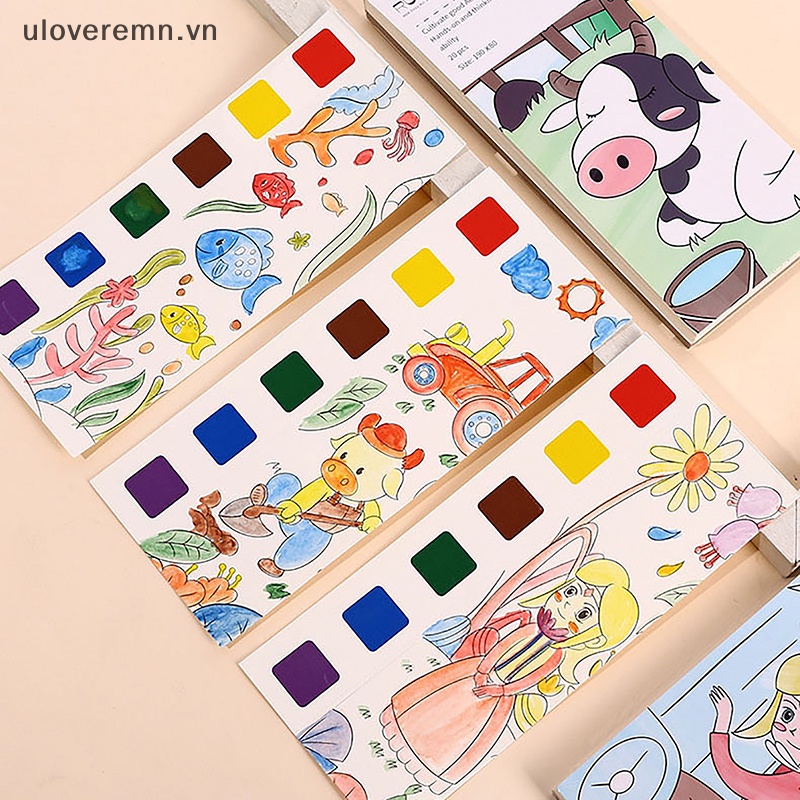 1 Set Sách Tô Màu Nước 20 Trang + 1 Cây Bút Vẽ Graffiti Cho Bé