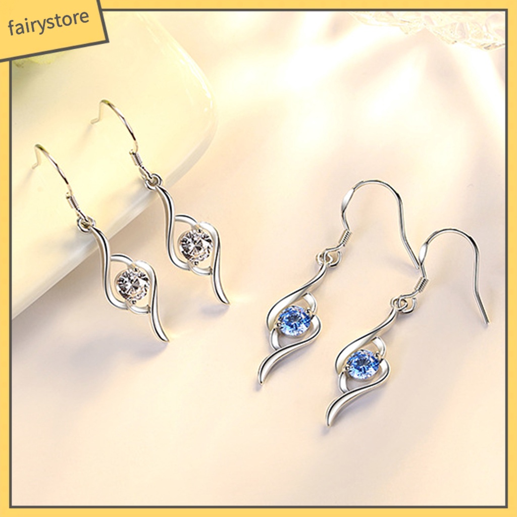 1 Đôi Bông Tai Đính Đá Lấp Lánh Chất Lượng Cao Dành Cho Nữ