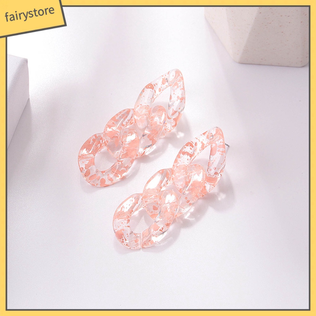 1 Cặp Bông Tai Dáng Dài Trong Suốt Phong Cách Bohemian Thời Trang Dự Tiệc Cho Nữ