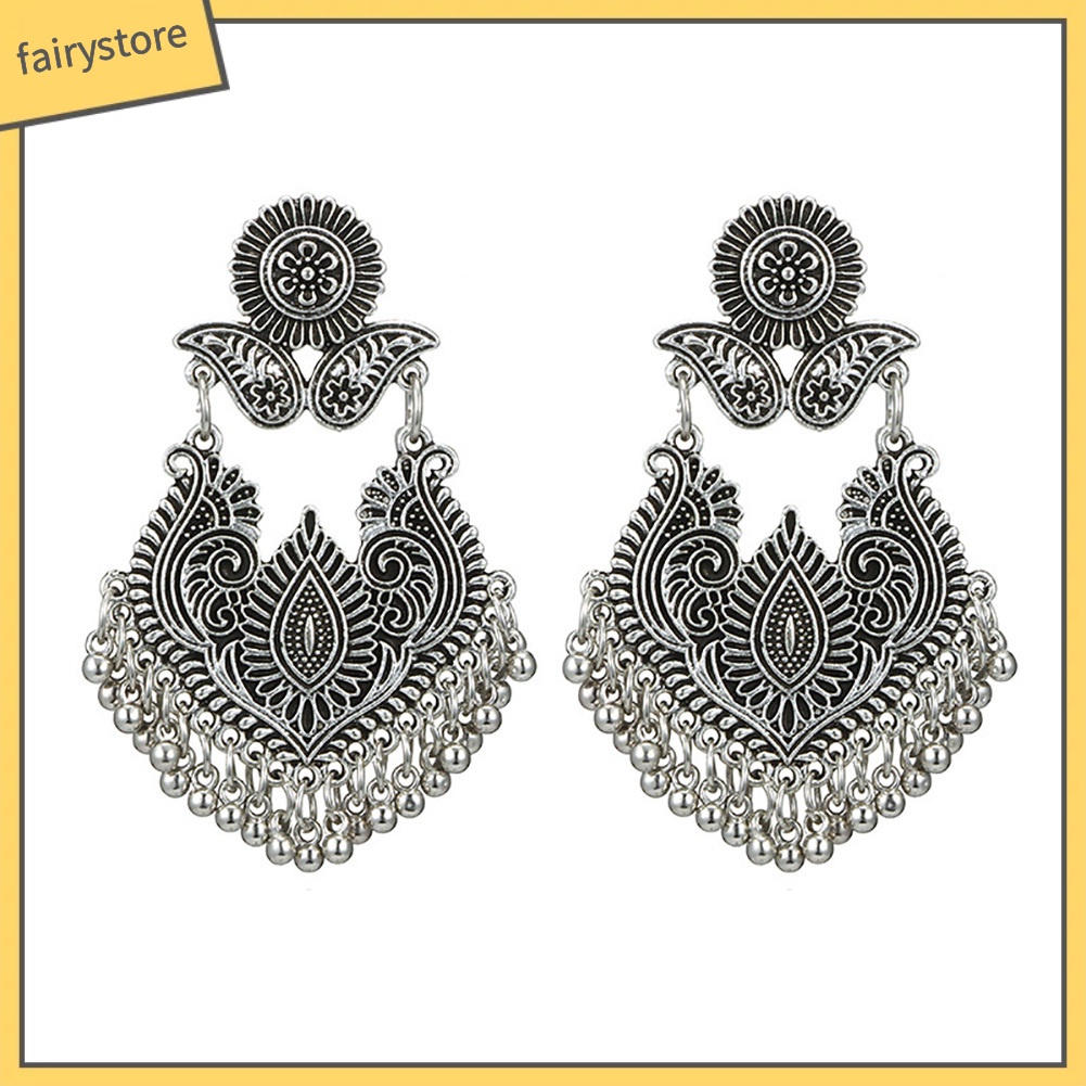 Khuyên Tai Nữ Hình Tròn Chạm Khắc Thời Trang