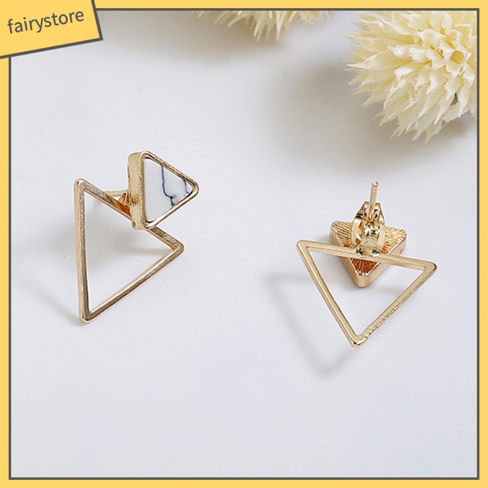 Đôi Bông Tai Hình Tam Giác Đính Đá Thời Trang Cho Nữ