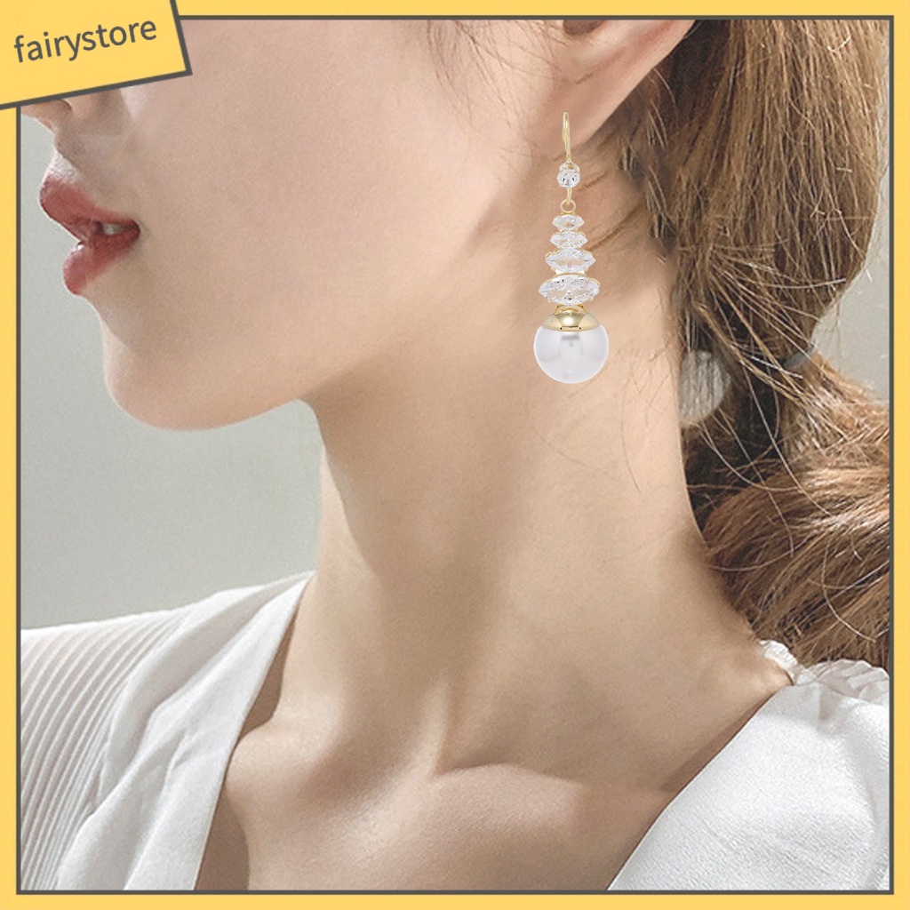 [FRO] 2 Bông Tai Đính Ngọc Trai Giả Bằng Đồng Phong Cách Trung Hoa Tinh Tế Phù Hợp Làm Quà Cho Nữ