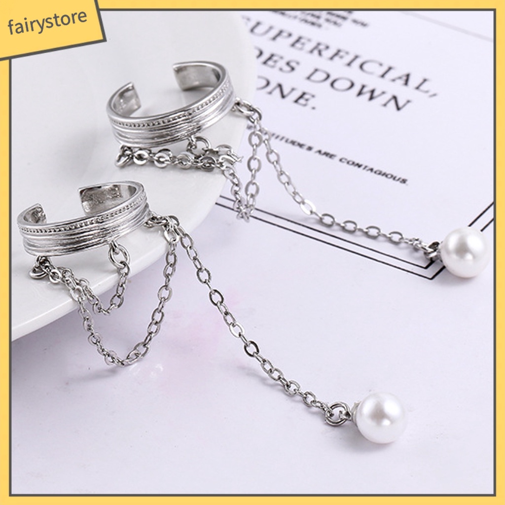 1 Khuyên Kẹp Vành Tai Nhiều Lớp Đính Ngọc Trai Nhân Tạo Thời Trang