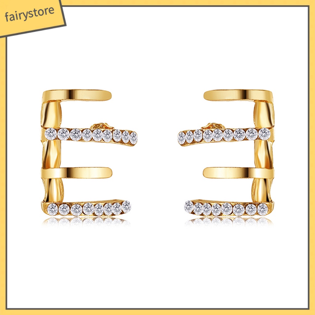 1 Đôi Bông Tai 4 Móng Vuốt Đính Đá Lấp Lánh Phong Cách Hàn Quốc Dành Cho Nữ